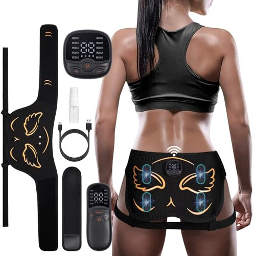 AOOWU EMS Potraine, EMS Gesäßtrainer, EMS Po Trainer, Wiederaufladbares Fernbedienungsgerät für Po, EMS Hüfttrainer mit 10 Modi und 30 Intensitätsstufen, Hüftmuskeltrainer für Männer und Frauen