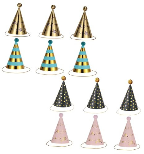 TOYANDONA 12stücke Teiliges Gilding Papierhüte Für Erwachsene Geburtstagsparty Deko Lustige Partyhüte Für Feiern Und Bastelaktivitäten