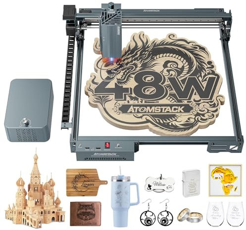ATOMSTACK A40 PRO V2 Graveur laser avec assistance d'air, machine de découpe laser 500 mm/s 20 W/40 W alternative, graveur et découpe laser avec mise au point automatique 400 x 385 mm