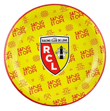 DYNASTRIB Assiettes RC Lens Rondes 23 cm X 6 - Jaune