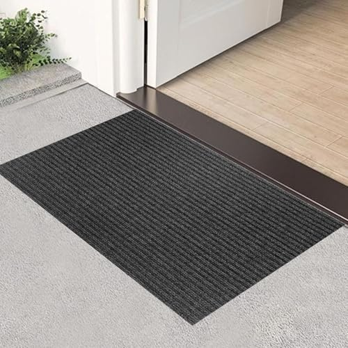 XUCHOU Tapis Entrée Intérieur 60 x 120 cm Absorbe l'eau et Ramasse La Saleté Facile à Nettoyer Tapis D Entree Interieur pour Chien, Entrée, Porte et Couloir, Noir