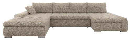 Mirjan24 Ecksofa Caro, Elegante U-Form Couch, Eckcouch mit Bettkasten und Schlaffunktion, Polsterecke, Couchgarnitur, Bettsofa für Wohnzimmer Wohnlandschaft (Bella 10)