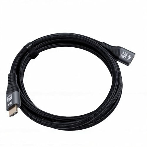 Annadue Cavo Prolunga HDMI 2M 16K@60HZ 8K@240HZ/HDR Cavo Prolunga HDMI 2.2 Maschio a Femmina 96Gbps Ultra Alta velocità UHD EARC VRR ALLM Compatibile con TV Stick, HDTV, P5 P4