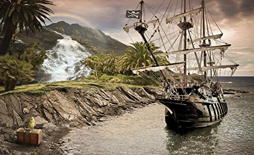 Forwall Fototapete Vlies Wanddeko Piratenschiff VEXXXL (416cm. x 254cm.) AMF2050VEXXXL Strand und Tropen