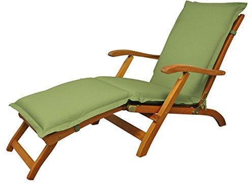 Indoba IND-70476-AUDC Deck Chair Auflage Premium, extra Dicke Polsterauflage für Liegestuhl mit Reißverschluss, 190 x 50 x 9 cm, Grün