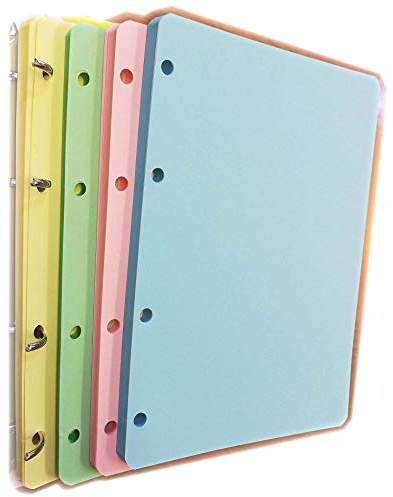 Ersatzpapier für Ordner A5 mit 4 Löchern (200 farbige Blätter 50 x 4)