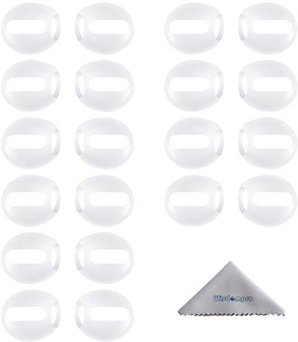 Wisdompro Lot de 10 paires d'embouts auriculaires compatibles avec Apple AirPods 2 et 1, en silicone souple ultra fin, antidérapant, anti-poussière, adapté aux coques d'oreille, translucide