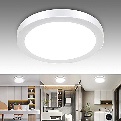 DINGLILIGHTING 6W Surface Mounted Led Ceiling Light Fittings, 6000K Cool White. Led Bathroom Light Ceiling for Kitchen, Hallway, Living Room, Soft Daylight Flush Mounted Ceiling Lights. (AC 110-265V)
