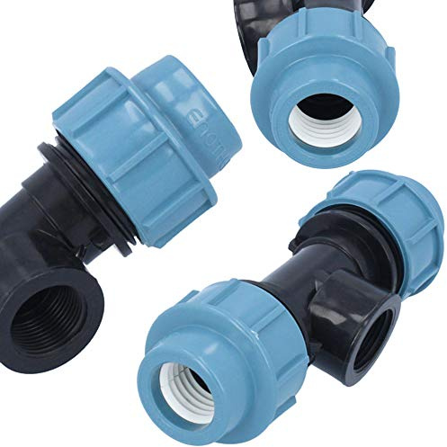 PN16 PE Rohr T-Stück 40x1''x40 IG Abzweig | Verlegerohr Fitting Verbinder Trinkwasser Wasserrohr Garten Wasserleitung Bewässerungssystem Zentrale Versorgungsleitung Pipeline Sprinklersystem