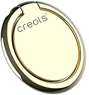 Creols® Premium Handy Ring Smartphone Halter, Fingerhalter, Halterung für alle Mobiltelefone, aus Metall, Creols-018 (Gold)
