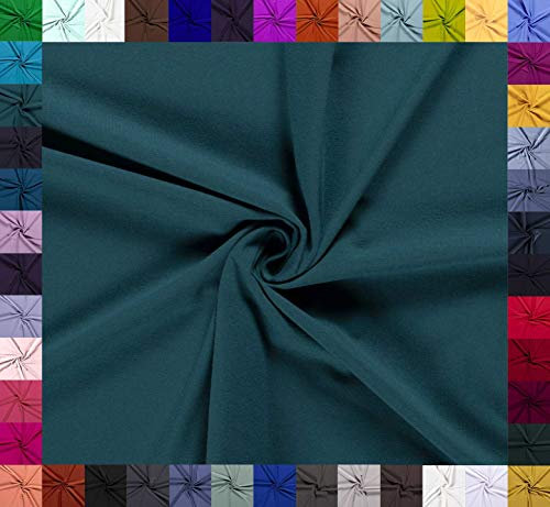 0,5m Baumwoll-Jersey uni 8% Elasthan Baumwollstoff elastisch Meterware Jersey-Stoff Oeko-Tex Kl 1, Farbe:seegrün