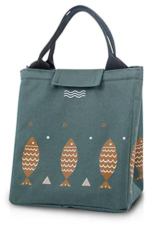 FANDARE Lunchtasche Kühltasche Picknick-Handtasche Isolierte Lunch Bag Thermotasche Cooler Bag Eistasche Mittagessen Tasche Isoliertasche Wasserdicht für Herren Damen Arbeit Schule Ausflug Grün