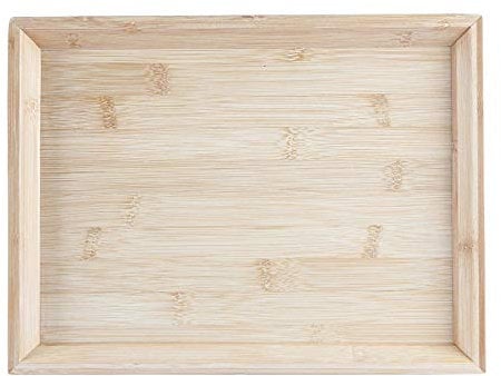 Argon Tableware Wooden Tray - 33cm x 25 x 2.5cm - Rectangular Bamboo Breakfast Board Natural Kitchen Food Trays for Eating, Snacks, Drinks, Food Serving