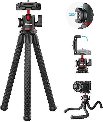 Phone Tripod, ULANZI MT-33 Flexible Camera Tripod 360 Rotating with Cold Shoe Mount, Portable Mini Smartphone Selfie Stick Tripod Grip Stand for DSRL Camera, iPhone YouTube Video Shooting Recording