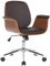 CLP Fauteuil de Bureau Kemberg avec Coque en Bois Et Revêtement Similicuir I Dossier Assise Rembourrés I Piètement Métal, Couleur:Noyer/Marron