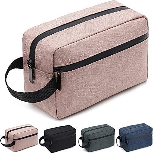 FUNSEED Trousse de Toilette de Voyage pour Hommes et Femmes, Accessoires de Toilette Sac de Rasage, Sac de Rangement Pliable pour Outils de Brosse cosmétique avec poignée,Rose