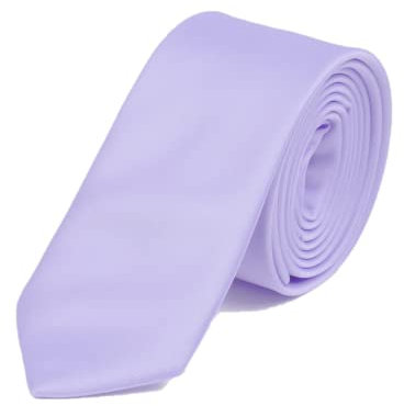DWOY Herren Krawatte Solid Color Satin Schmale Herren Krawatte 6 cm (Flieder)