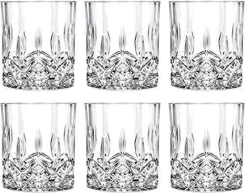 Zcoolo 6 Pièces Verres à Whisky 300 ml/10 OZ - Verres à Scotch de Qualité Supérieure - Verres à Bourbon Pour Cocktails, Style Rock Belle Boîte Cadeau - A