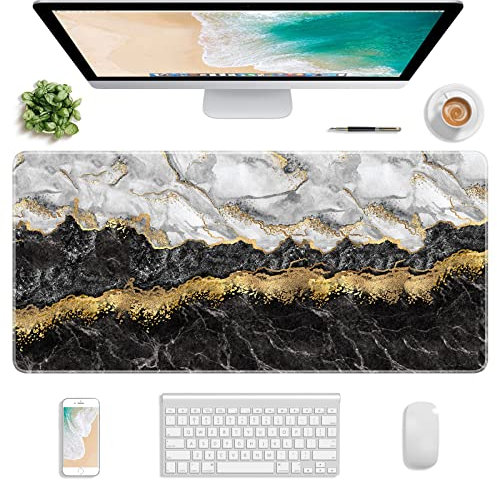 Atufsuat Erweitertes Gaming-Mauspad, XXL großes Mauspad 77 x 36 cm, Computer-Tastatur-Mauspad, Wasserdichte Schreibtischunterlage mit Genähten Kanten und Rutschfester Unterseite für Frauen im Büro