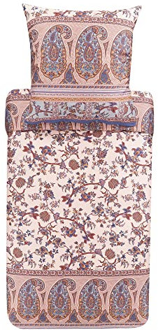 Bassetti Bettwäsche Garnitur Genova 41 aus Baumwolle Mako-Satin in der Farbe Beige 2-Teilig mit Reißverschluss, Maße: 135cm x 200cm, 80cm x 80cm, 9323457