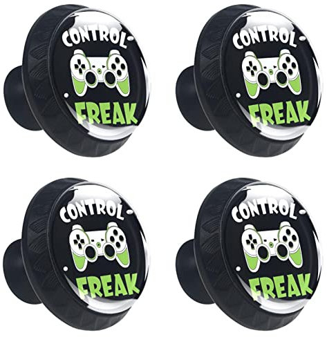 Paquete de 4 pomos redondos de cristal para cajones de videojuegos, tiradores de puerta de armario de cocina para cómodas, armarios, cómodas, armarios, tiradores y perillas, con tornillos