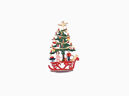 Gedona Geschenke der besonderen Art Tannenbaum beidseitig von Hand bemalt (HxB) 8,0 x 4,8 cm als stehende Figur, Christbaumschmuck, Weihnachtsbaumanhänger, Weihnachten, Krippen Deko