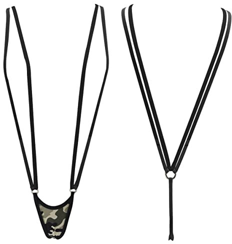 SHERRYLO Slingshot-Bikini für Damen, oben ohne G-String, extremes Strapsband, Mikro-Bikinis, Camouflage, Einheitsgröße