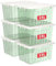 Cetomo 15L*6 Storage Boxes with Lids, Plastic Storage Bins with Latching Buckles, Click Closure, Stackable, Nesting, Organizer for Home Office Clothes, Clear Green, 15L-6 Pack