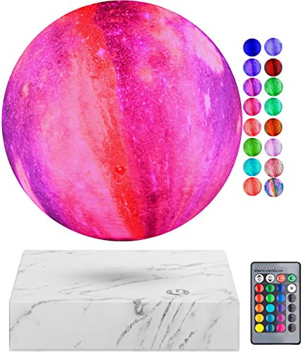 DIDWI Magnetische schwebende und spinnende Mondlampe, schwebende Galaxie Mond Licht mit Fernbedienung, 16 Farben LED 3D Mond Nachtlichter für Zimmer Dekoration, Geburtstagsgeschenke