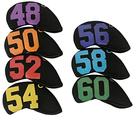harayaa 7Pcs Golf Iron Headcover Set Golf Club Head Cover Golf Wedge Covers Set