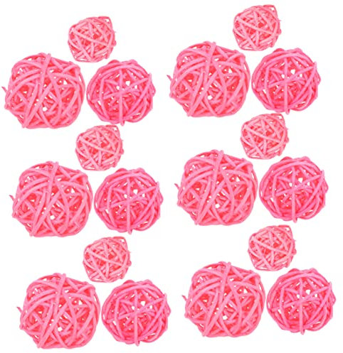Garneck 30 Pièces Boule de Takraw en Osier Boules décoratives en rotin centres de Tables Roses Vase décor d'accessoires pour la Maison décor Rose Ménage Remplissage Bol décoratif décorer