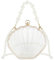MilyaDE Damen Transparente Clutch Acryl Klare Muschel Geldbörsen Durchsichtige Schultertasche Umhängetaschen Handtasche mit 2 Perlen Ketten