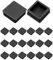 QWORK® Lamellenstopfen für Vierkantrohre, Endkappen für Rohre, Rohrstopfen Quadratisch, Stuhlbeine, Kunststoff, quadratisch, 40x40mm, Schwarz, 20 Stück
