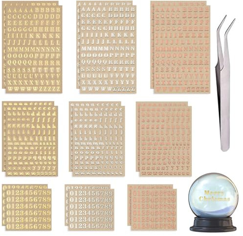 Jormftte 18 Sheets Resin Letter Stickers, Alphabet Number Stickers, Self Adhesive Number Sticker, for Nail Art Epoxy Resin Crafts, DIY Crafts Scrapbooking and Greeting Cards(Gold, Silver, Rose Gold)