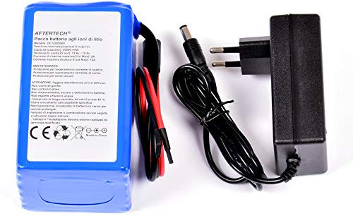 AFTERTECH PACCO BATTERIA PILA 12V 20000mAh 20Ah RICARICABILE AL LITIO 116x65x66mm F2C1