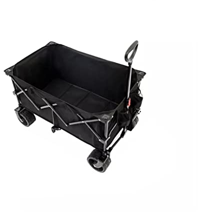 KOHARA 180L Faltbarer 7-Zoll-Rad Outdoor tragbarer, längenverstellbarer Pull-Cart Camp Trolley Campingausrüstung Aufbewahrungswagen