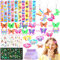 PIWOSGOL Gadget Farfalla Compleanno Bambina, 50 Pezzi Festa Bambina Regalo Farfalla, Party Giocattoli Regalini Braccialetti Slap Portachiavi Tatuaggi Temporanei Anello Mollette Elastici per Capelli