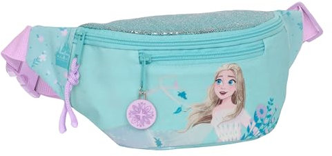 Frozen II Hello Spring Bauchtasche mit Außentasche, ideal für Jugendliche und Kinder unterschiedlichen Alters, bequem und vielseitig, Qualität und Beständigkeit, 23 x 9 x 12 cm, Hellblau, hellblau,
