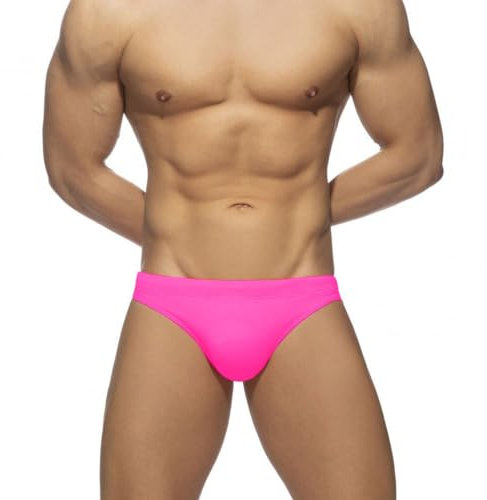 RQPYQF Costume Slip Uomo, Costume Mare Uomo Slip Piscina Costume Nuoto Slip Costume Uomo Swimming Brief Coulisse Regolabile Taglia M - XXL YK2401 (Rosa Fluo, Rosa Fluo)