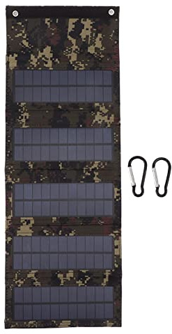 Panel Solar Plegable Portátil de 50W, 18V Cargador Solar Impermeable para Exteriores con Funda, Compatible con Teléfonos Inteligentes y Portátiles(Camuflaje)