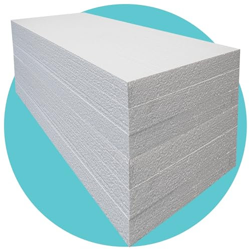 Triplast EPS 70 Insulation Foam Sheets (12 Pack, 2400 x 1200 x 100mm Each) - Wall & Floor Insulation Board, Protective Packaging, Arts & Craft Foam Blocks