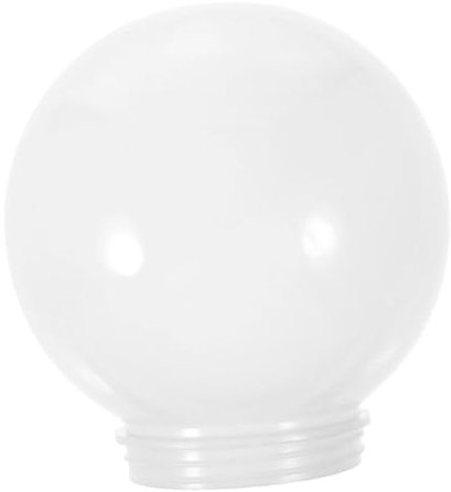 STOBAZA Moderner Weißer Acryl Kugelförmiger Lampenschirm mit 12cm Gewindeloch Bruchsicher und Dekorativ für Garten und Patio als Stilvolle Lampenschirme Abdeckung
