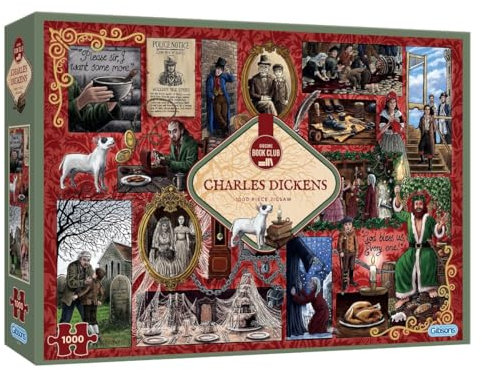 Gibsons Book Club: Charles Dickens 1000 Piece Jigsaw Puzzle for Adults | Made in The USA | B Corp