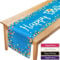 LUKIUP Tischläufer Geburtstag, Blau Linen Tablecloth, 183 x 33 cm, Happy Birthday Geburtstag Junge and Mädchen Tischläufer, Geburtstagstisch Deko Bunt, Happy Birthday Celebration