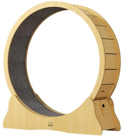 Katzenräder Selbstinstallierendes Katzenlaufband, Laufrad for Katzen mit hoher Faserplatte, leises Fitness-Laufband for Haustiere for den Innenbereich laufrad Katze(XL)