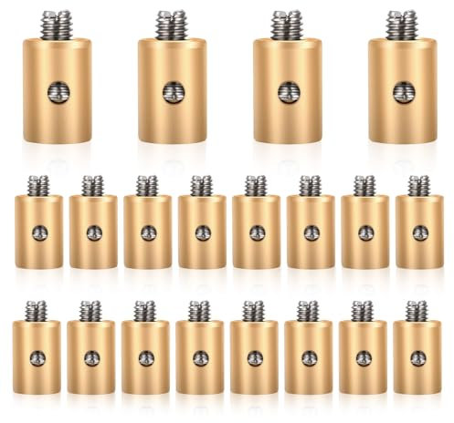 Molain 20Pcs Solderless Cable Nipples, Brake Cable Nipple Screws 6mm Throttle Choke Metal Replacement Motorcycle Solderless Throttle Cable Nipple Accessories for Car Motorcycle Bicycle