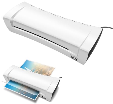 Laminiergerät A4 Thermolaminiergerät Heiß- und Kalt, 230mm Breite für A4 / A5 / A6 Laminieren, 3-4min schnelles Aufheizen, platzsparendes Laminiergerät für Zuhause, Büro, Schule (Weiß)