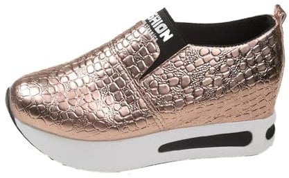 Generico Scarpe Pianta Larga Donna Scarpe Comode Donna Scarpe sportive da donna alla Scarpe piccole in pelle da donna Scarpe lucide Scarpe casual traspiranti e Scarpe Da Ginnastica Da Donna (Gold, 37)