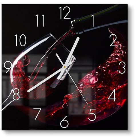 DEQORI Glasuhr | 30x30 cm | Motiv Tanz der Tropfen | ausgefallene leise Design Uhr aus Glas | Wanduhr für Wohnzimmer & Küche | moderne Hingucker Uhr für die Wand