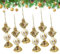 Vordpe 6 Stück Weihnachtsbaum Süßigkeiten Anhänger, Weihnachten Deko Weihnachtskugeln Zuckerstangen Deko, Kunststoff gemalte Kugel Süßigkeiten Anhänger Prop (Gold)